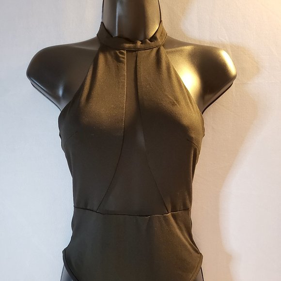 SHEIN Women Size XS (2) Black/Sheer Bodysuit, GUC - Picture 2 of 9